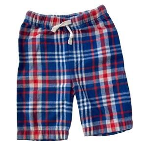 Baby Boden Plaid Brushed Cotton Flannel Pants - Red White Blue - 3-6M